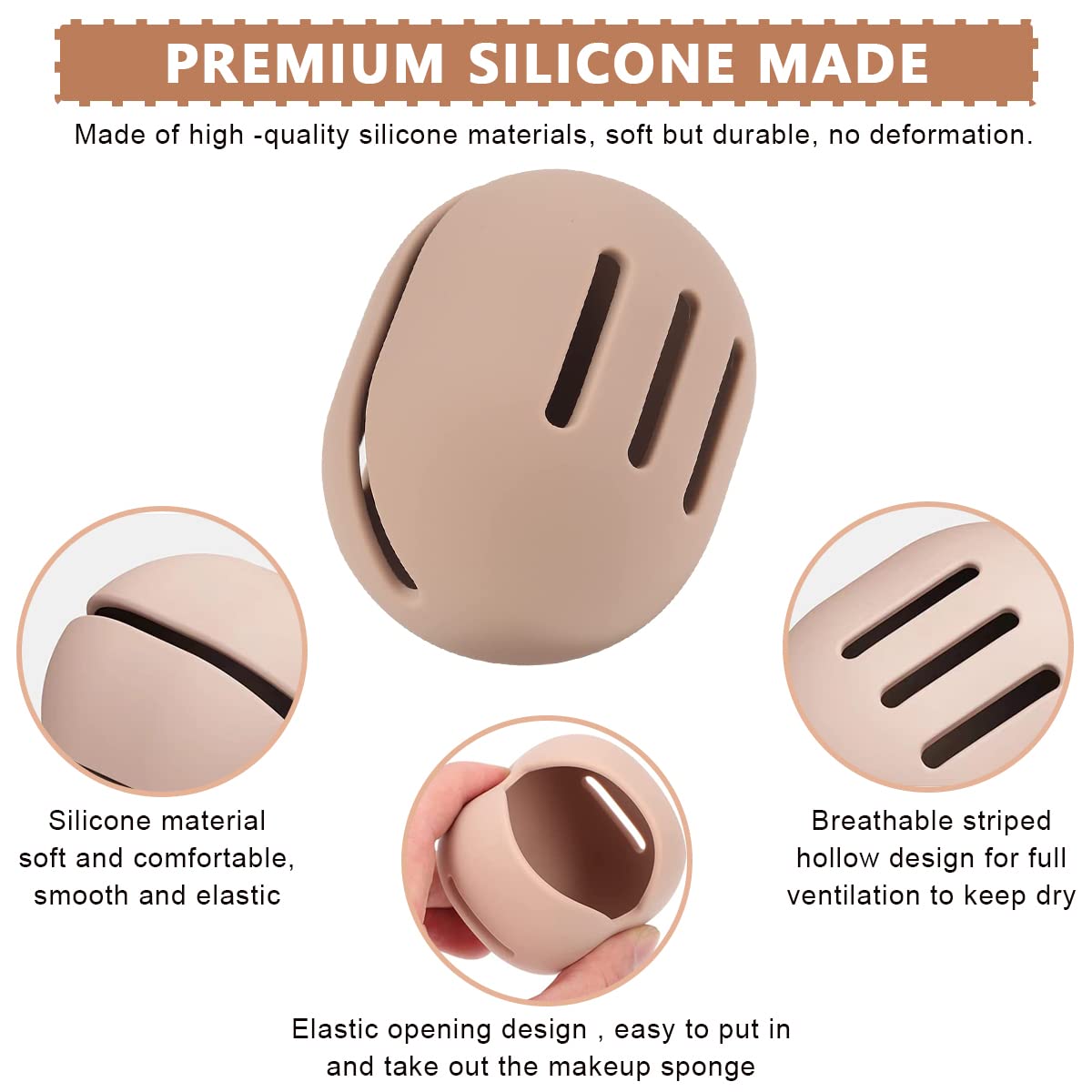 MAYCREATE Makeup Sponge Holder Case Cute Silicone Beauty Blender Sponge Holder Breathable Cosmetic Make Up Blender Storage Travel Case (Khaki) MAYCREATE Makeup Sponge Holder Case Cute Silicone Beauty Blender Sponge Holder Breathable Cosmetic Make Up Blender Storage Travel Case (Khaki)